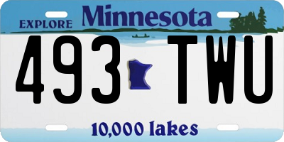 MN license plate 493TWU