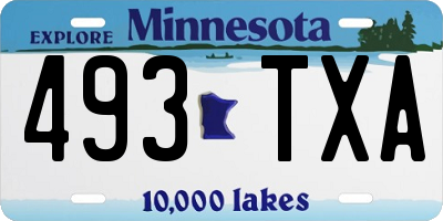 MN license plate 493TXA