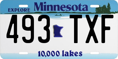 MN license plate 493TXF