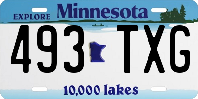 MN license plate 493TXG