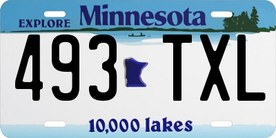 MN license plate 493TXL