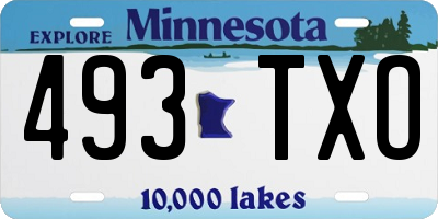 MN license plate 493TXO