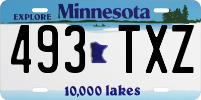 MN license plate 493TXZ