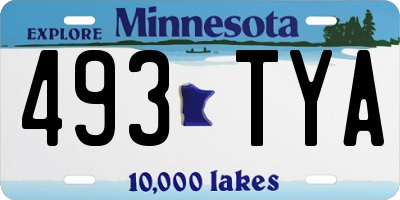 MN license plate 493TYA