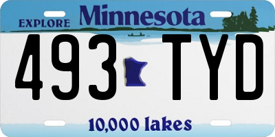 MN license plate 493TYD