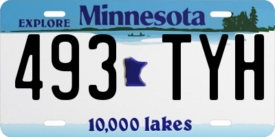 MN license plate 493TYH