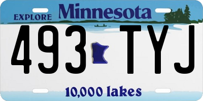 MN license plate 493TYJ