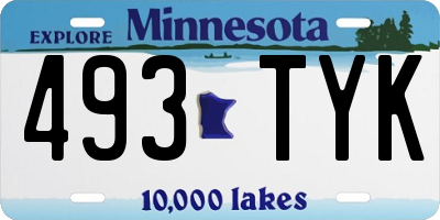 MN license plate 493TYK