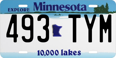 MN license plate 493TYM