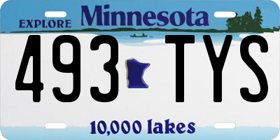 MN license plate 493TYS