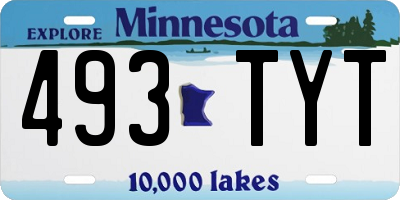 MN license plate 493TYT