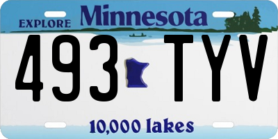 MN license plate 493TYV