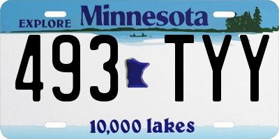 MN license plate 493TYY