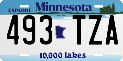 MN license plate 493TZA