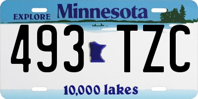MN license plate 493TZC