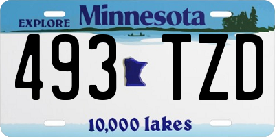 MN license plate 493TZD