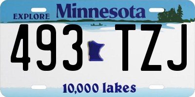 MN license plate 493TZJ