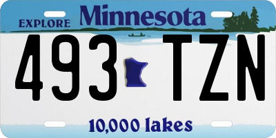 MN license plate 493TZN