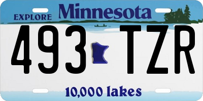 MN license plate 493TZR