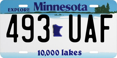 MN license plate 493UAF