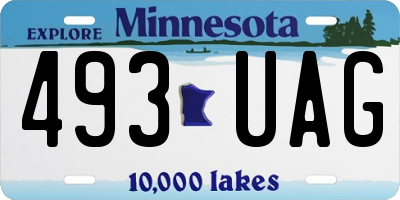 MN license plate 493UAG