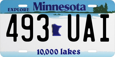 MN license plate 493UAI