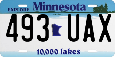 MN license plate 493UAX
