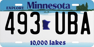 MN license plate 493UBA