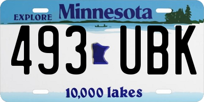 MN license plate 493UBK