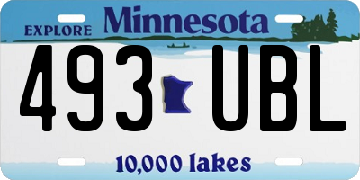 MN license plate 493UBL