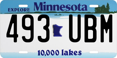 MN license plate 493UBM