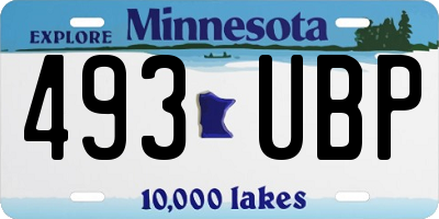 MN license plate 493UBP