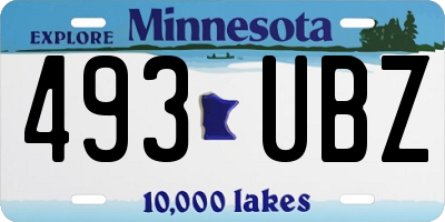 MN license plate 493UBZ