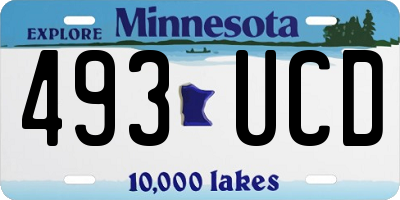 MN license plate 493UCD