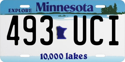 MN license plate 493UCI