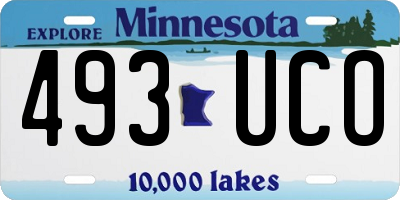 MN license plate 493UCO