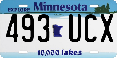 MN license plate 493UCX