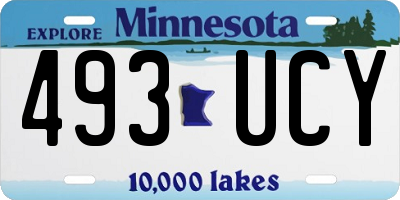 MN license plate 493UCY