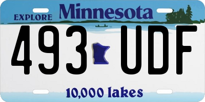 MN license plate 493UDF