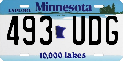 MN license plate 493UDG