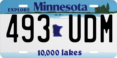 MN license plate 493UDM