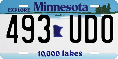 MN license plate 493UDO