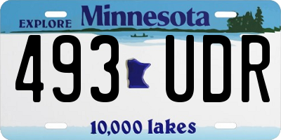 MN license plate 493UDR