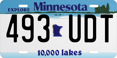 MN license plate 493UDT