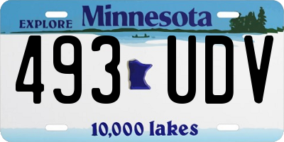 MN license plate 493UDV