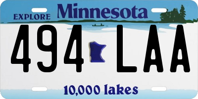 MN license plate 494LAA