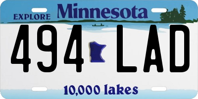 MN license plate 494LAD