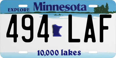 MN license plate 494LAF