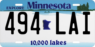 MN license plate 494LAI