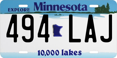 MN license plate 494LAJ